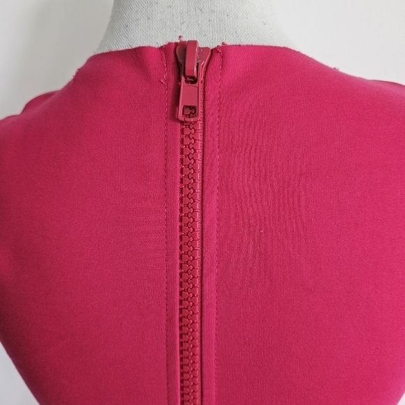 Maje "Acrobat" Hot Pink Eyelet Drop Waist Dress - Picture 7 of 12